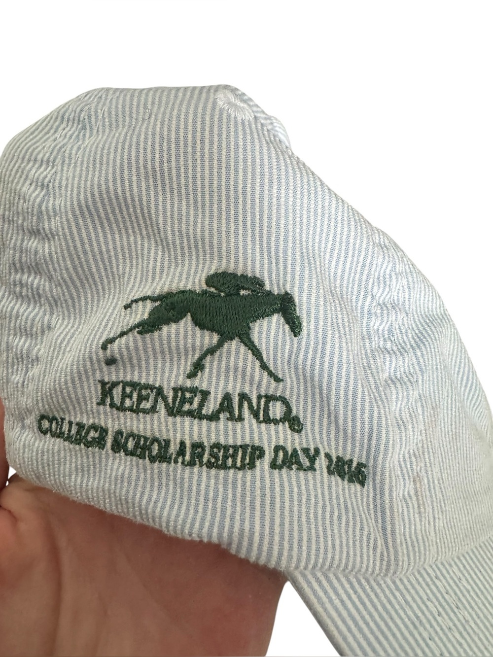 KEENELAND HAT blue striped vintage college scholarship day - Picture 3 of 3